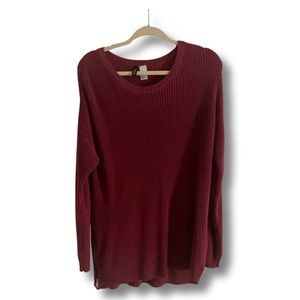 Long red sweater dress